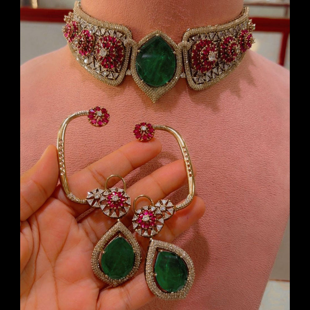 JCM Designer American Daimond Necklace Set
