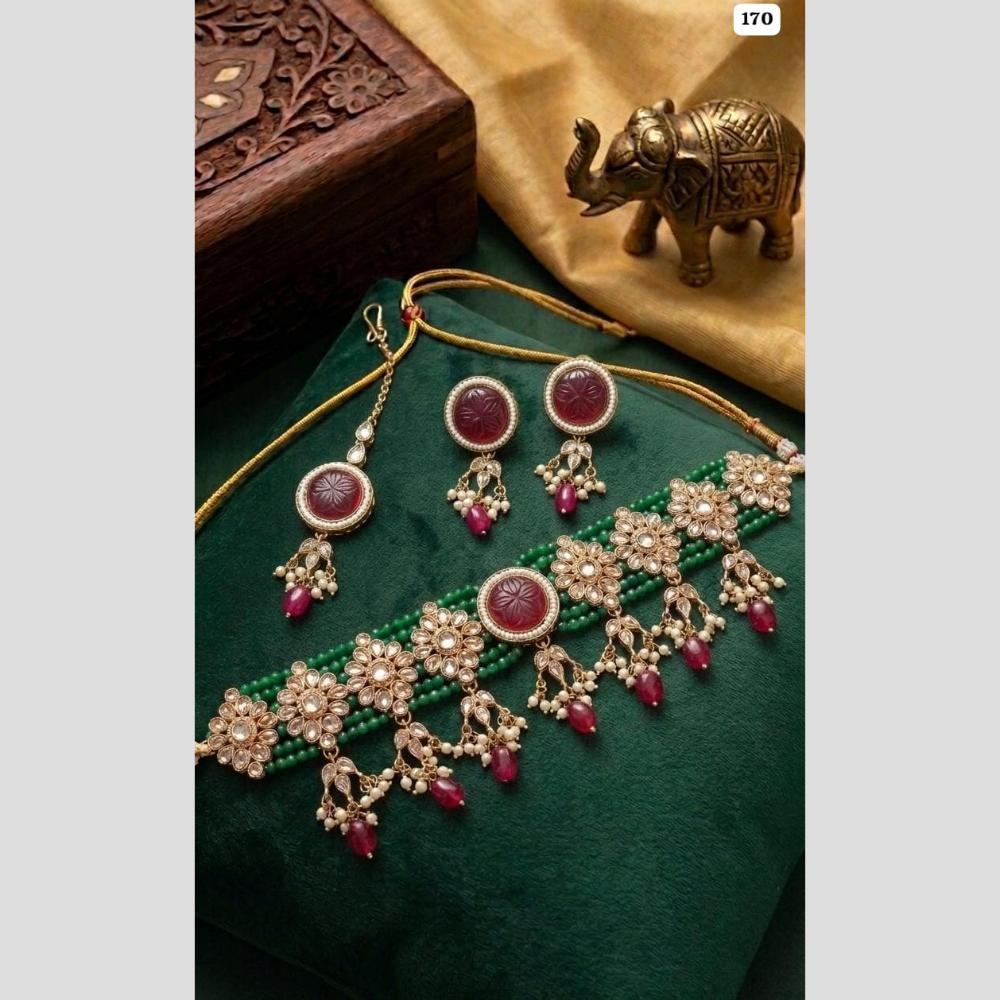 JCM Pota Stone And Pearl Choker Necklace Set