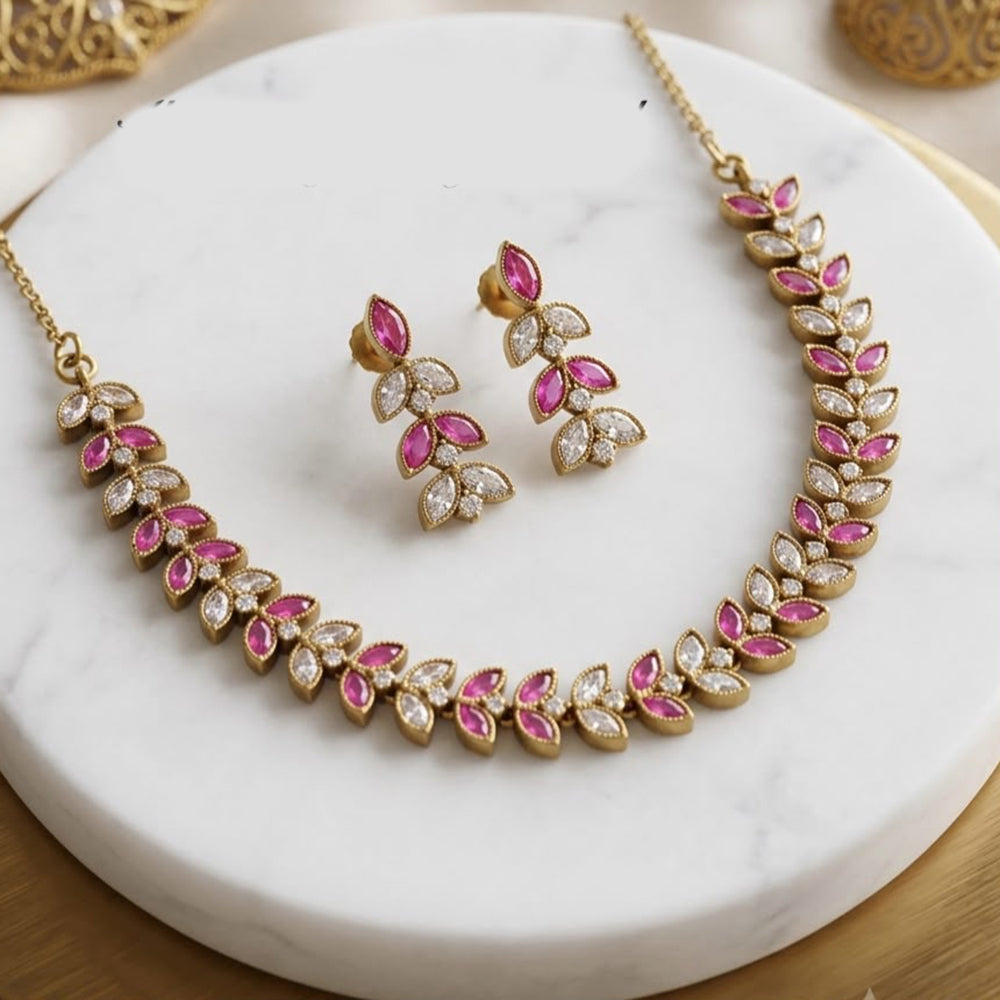 JCM Luxury Polki Kundan Stone Necklace Set for Women
