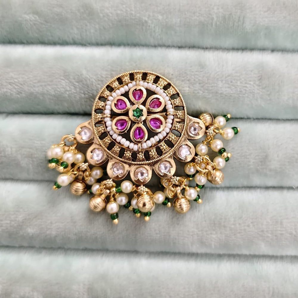 JCM Classic Royal Look Pota Stone And Pearl Ring