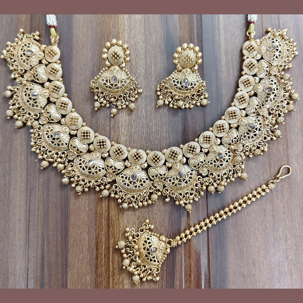 JCM Ethnic Pota Stone And Beaded Necklace Set for Women
