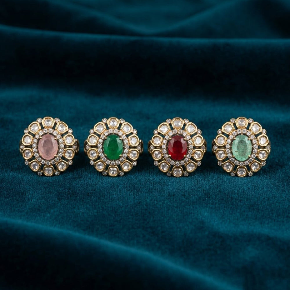 JCM Classic Royal Look Polki Kundan Stone FingerRing