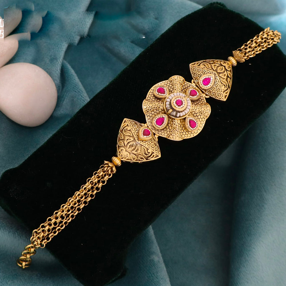 JCM Luxury Pota Stone And Pearl Adjustable Bracelets