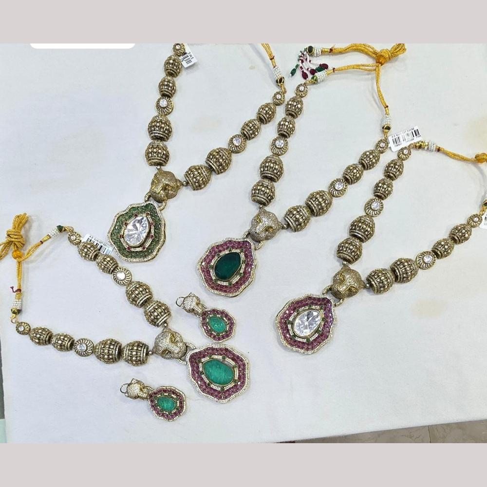 JCM Elegant Polki Kundan Stone Necklace Set
