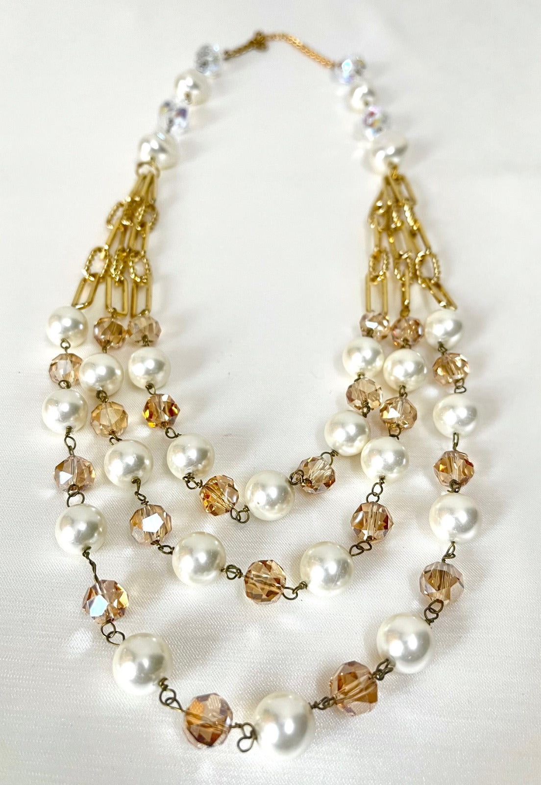 Jewel Treatzz Pearls & Briolette Beads 3 Layered Partywear Elegant Necklace