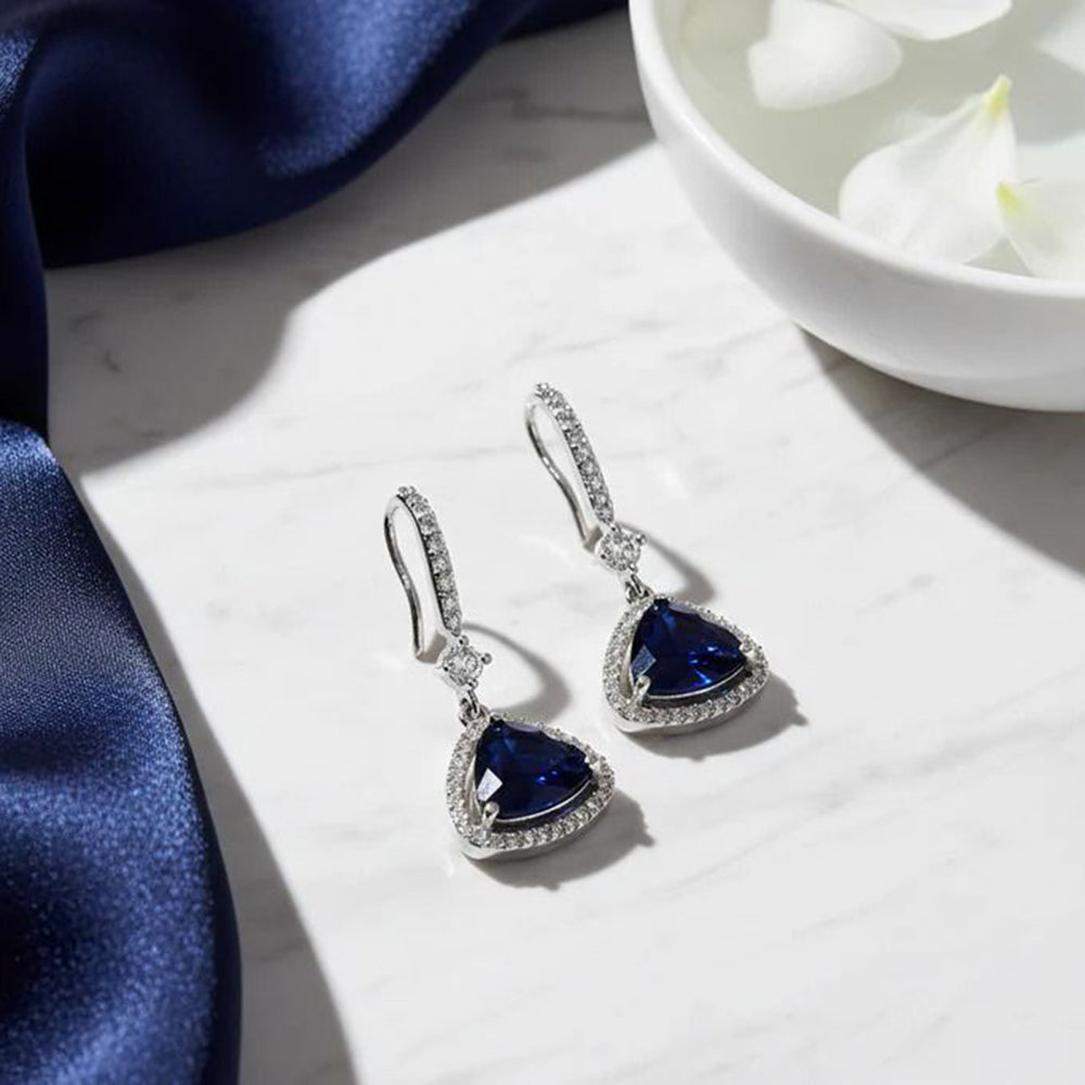 Jewel Treatzz Elegant Triangle Hook American Daimond Dangler Earrings (Pack of 10)