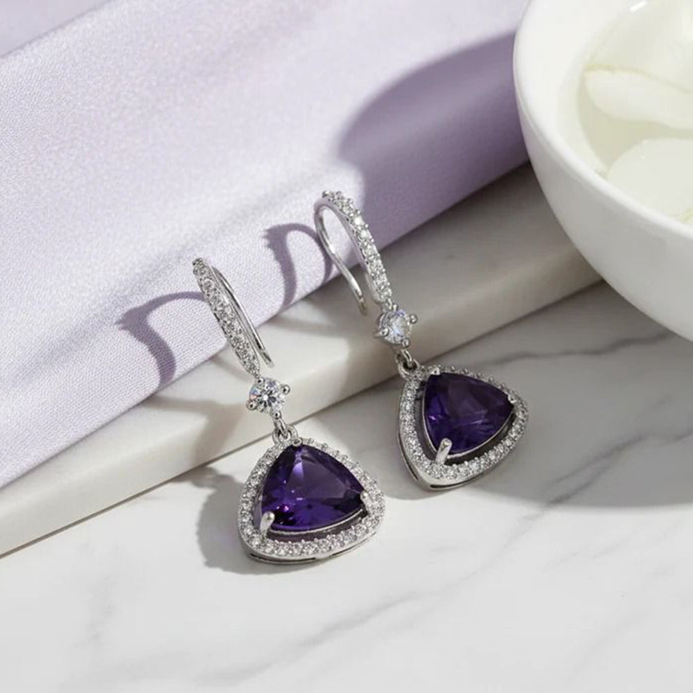Jewel Treatzz Elegant Triangle Hook American Daimond Dangler Earrings (Pack of 10)