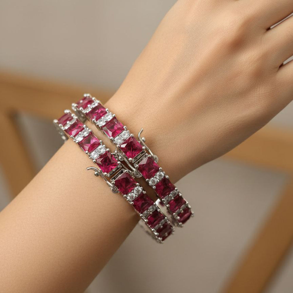 Aamrapali Gleam American Diamond Partywear Bangles Set
