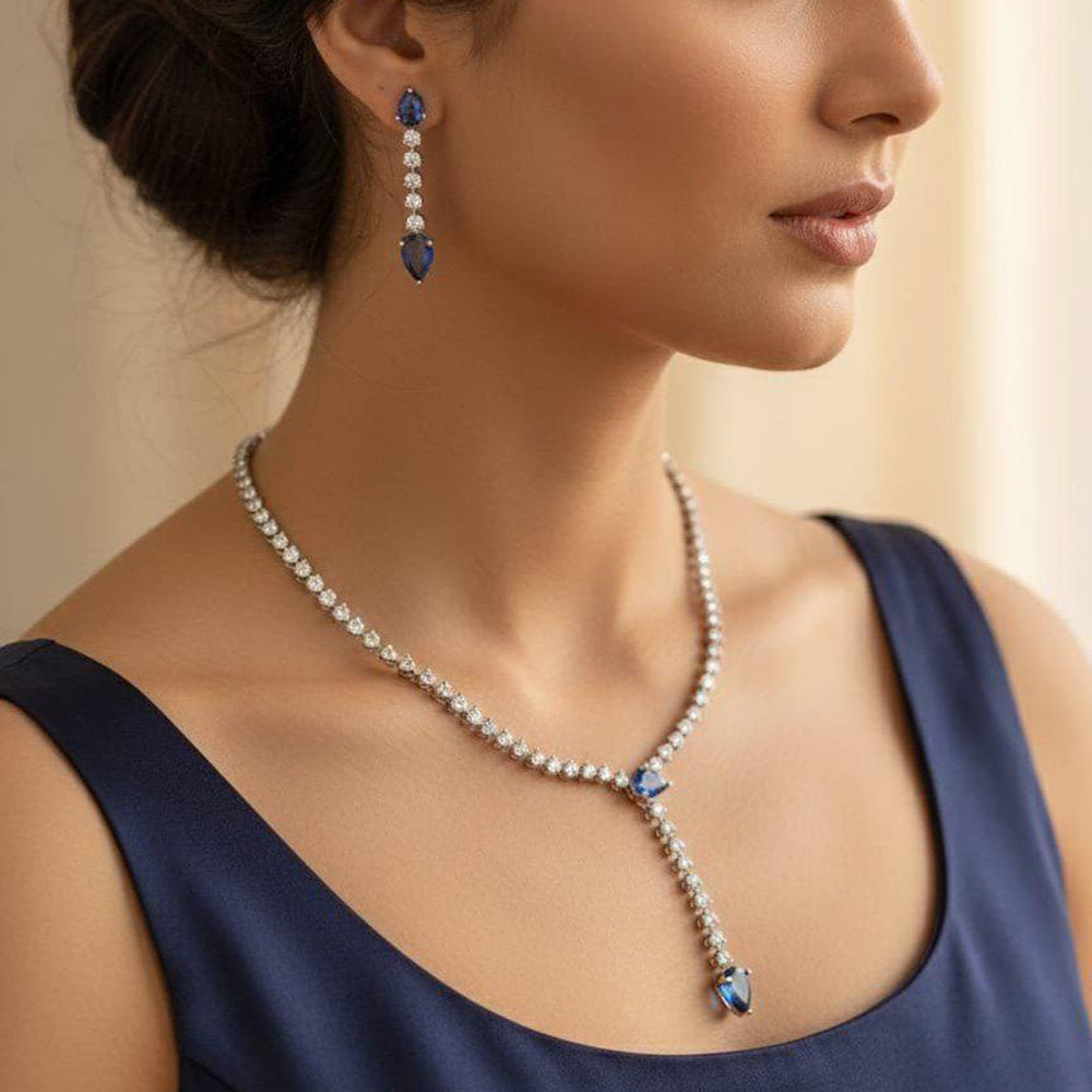 Aamrapali Sparkling American Daimond Neckalce Set