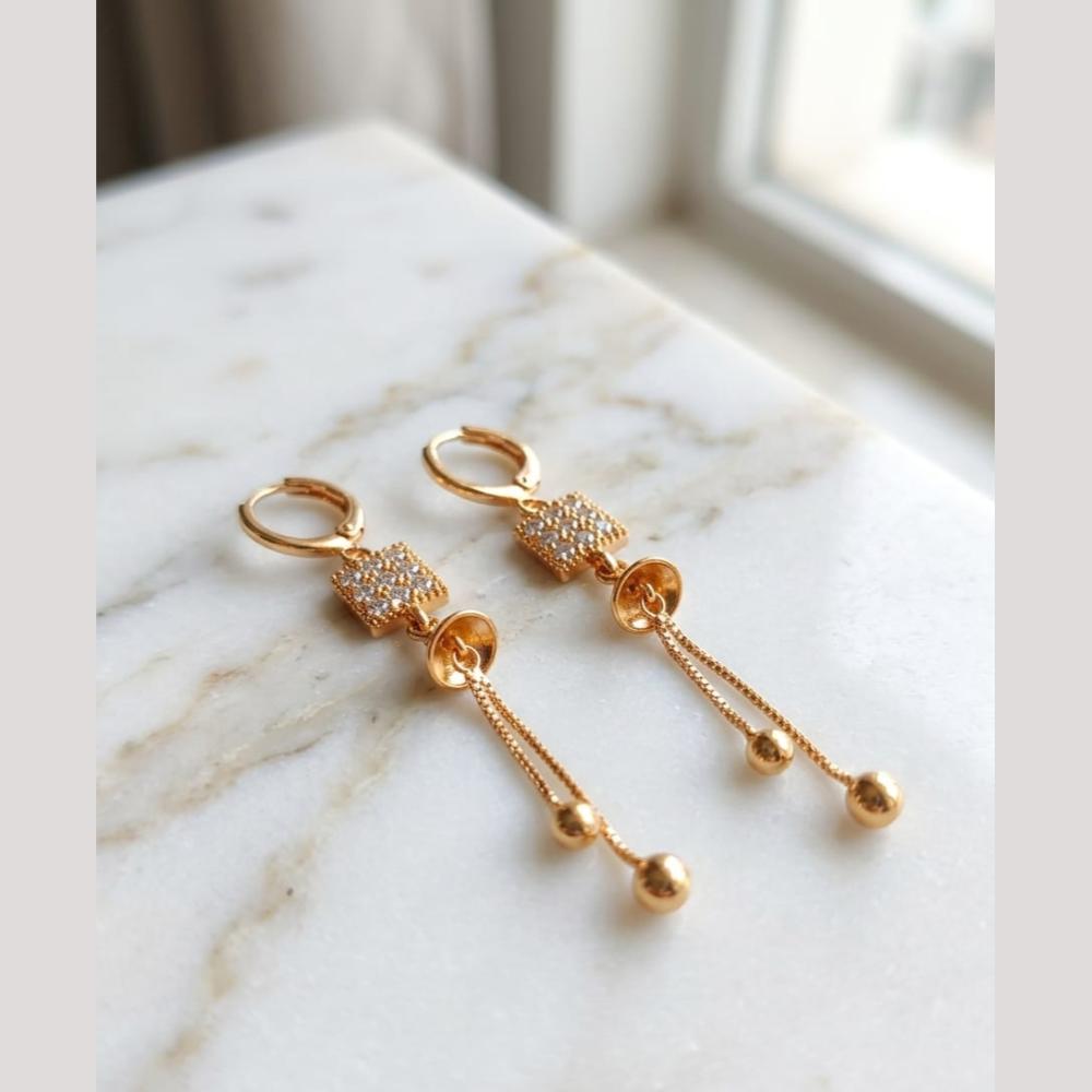 Aamrapali Modern Minimalist Austrian Stone Dangler Bali Earrings