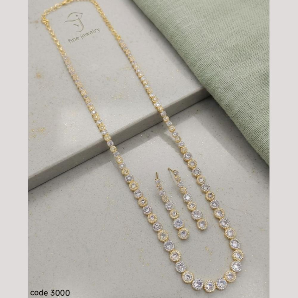 Aamrapali Delicate Austrian Stone Long Necklace Set