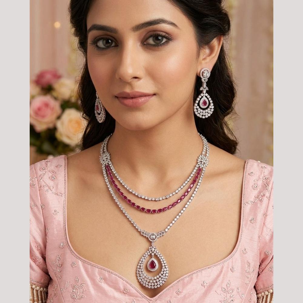 Aamrapali Grand Look American Diamond Elegant Necklace Set for Women