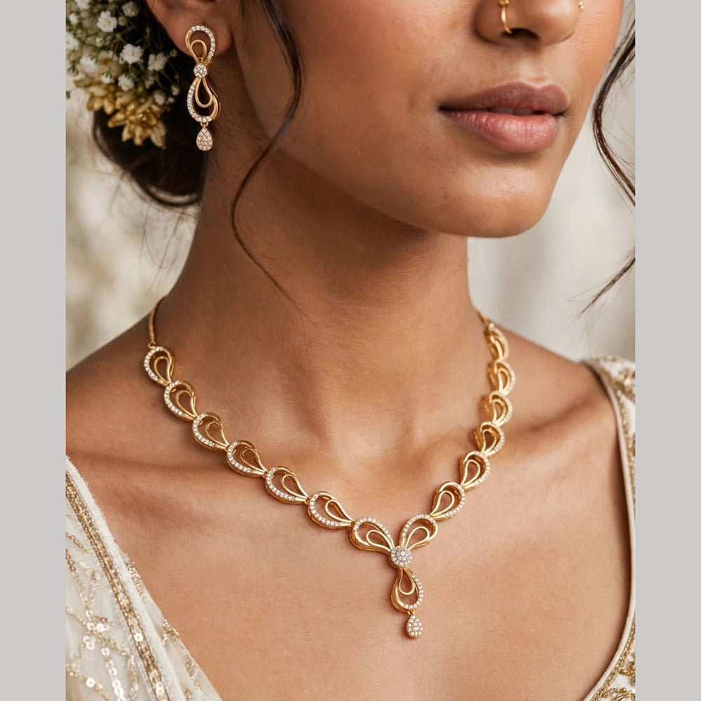 Aamrapali Modern Minimalist Austrian Stone Designer Necklace Set