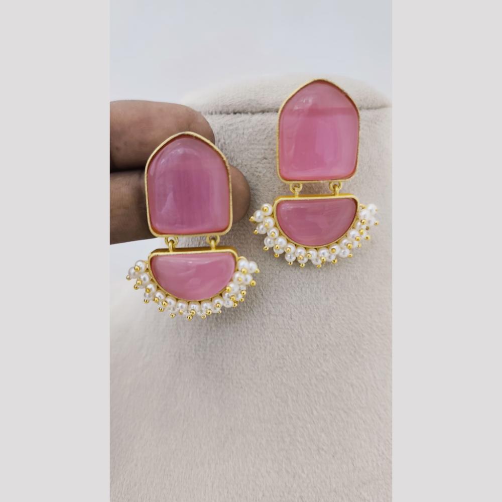 Marudhar Creations Luxe Crescent Pearl Earrings
