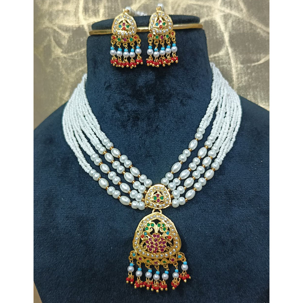 Everlasting Jadau Royal Austrian Stone And Pearl Necklace Set