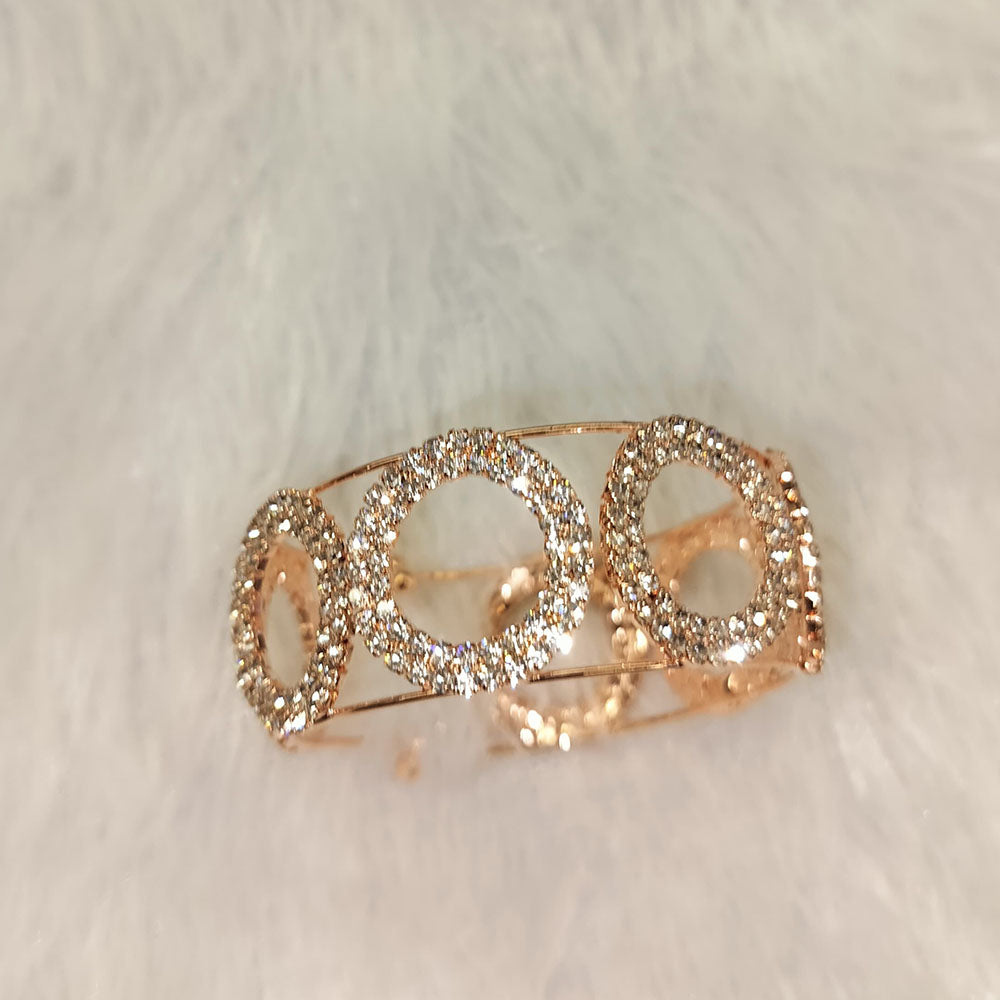 Abhinandan Rose Gold Plated Austrian Stone Openable Bangle