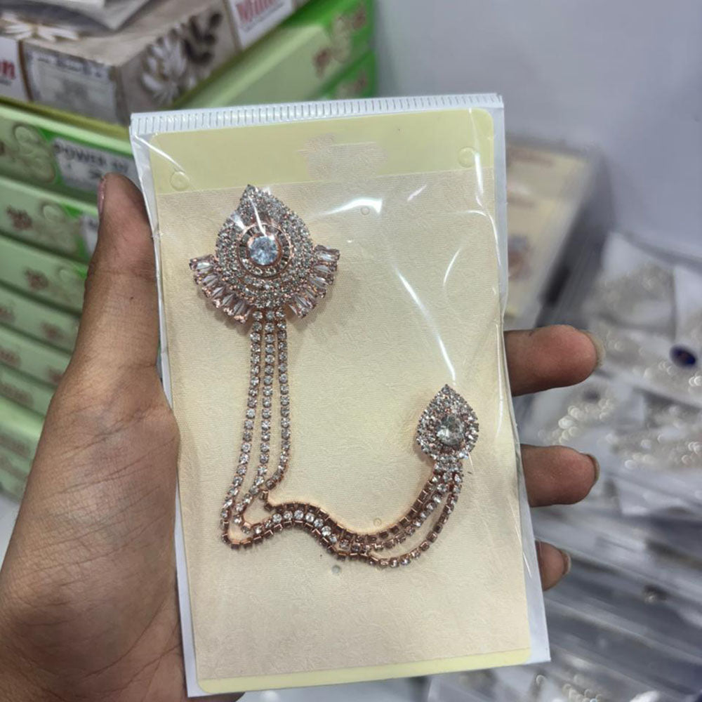 Abhinandan Glam Austrian Stone Wedding Wear Brooch