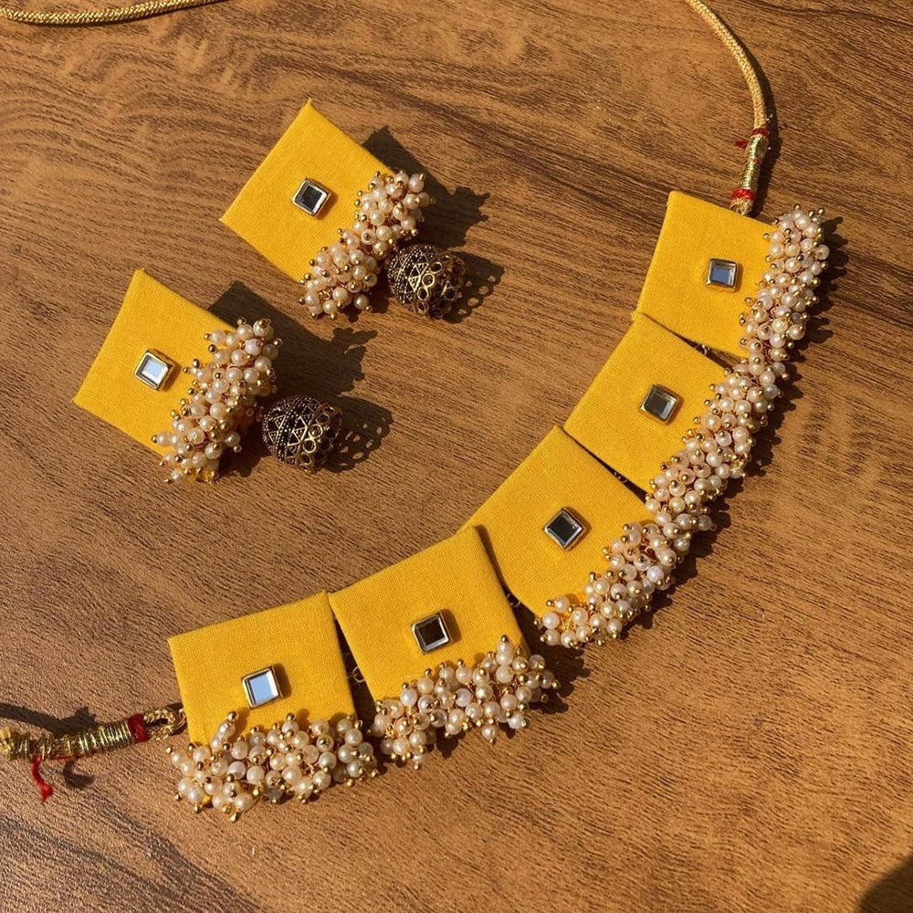 Handmade For Her Gold Plated Pearl Handmade Necklace Set