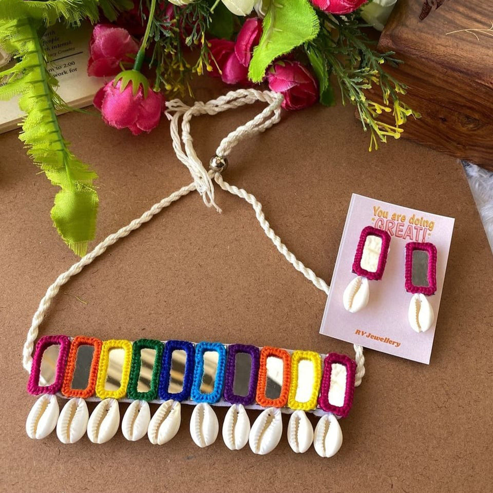 Handmade For Her Mirror And Shell Handmade Necklace Set