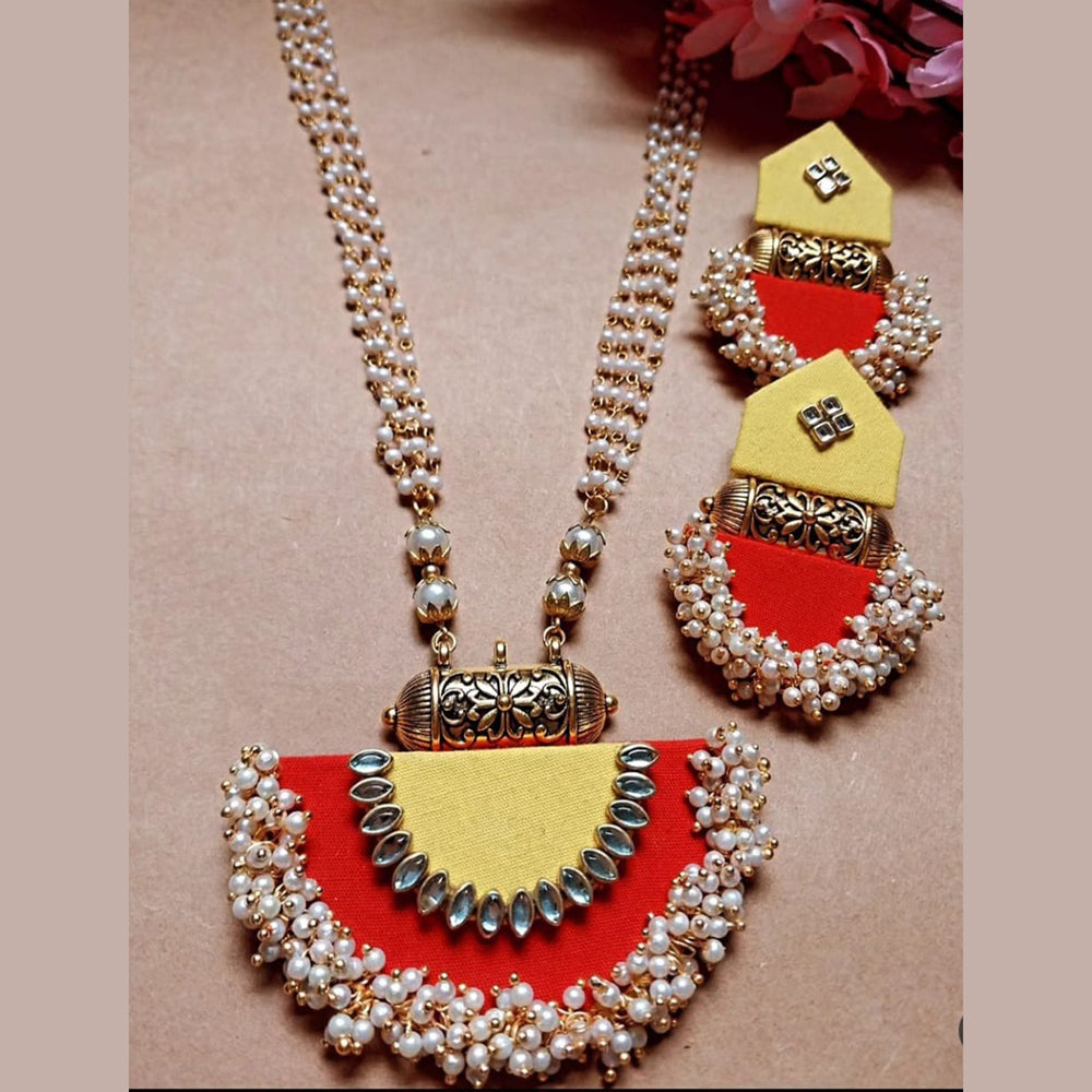 Handmade For Her Handmade Pearls Long Necklace Set