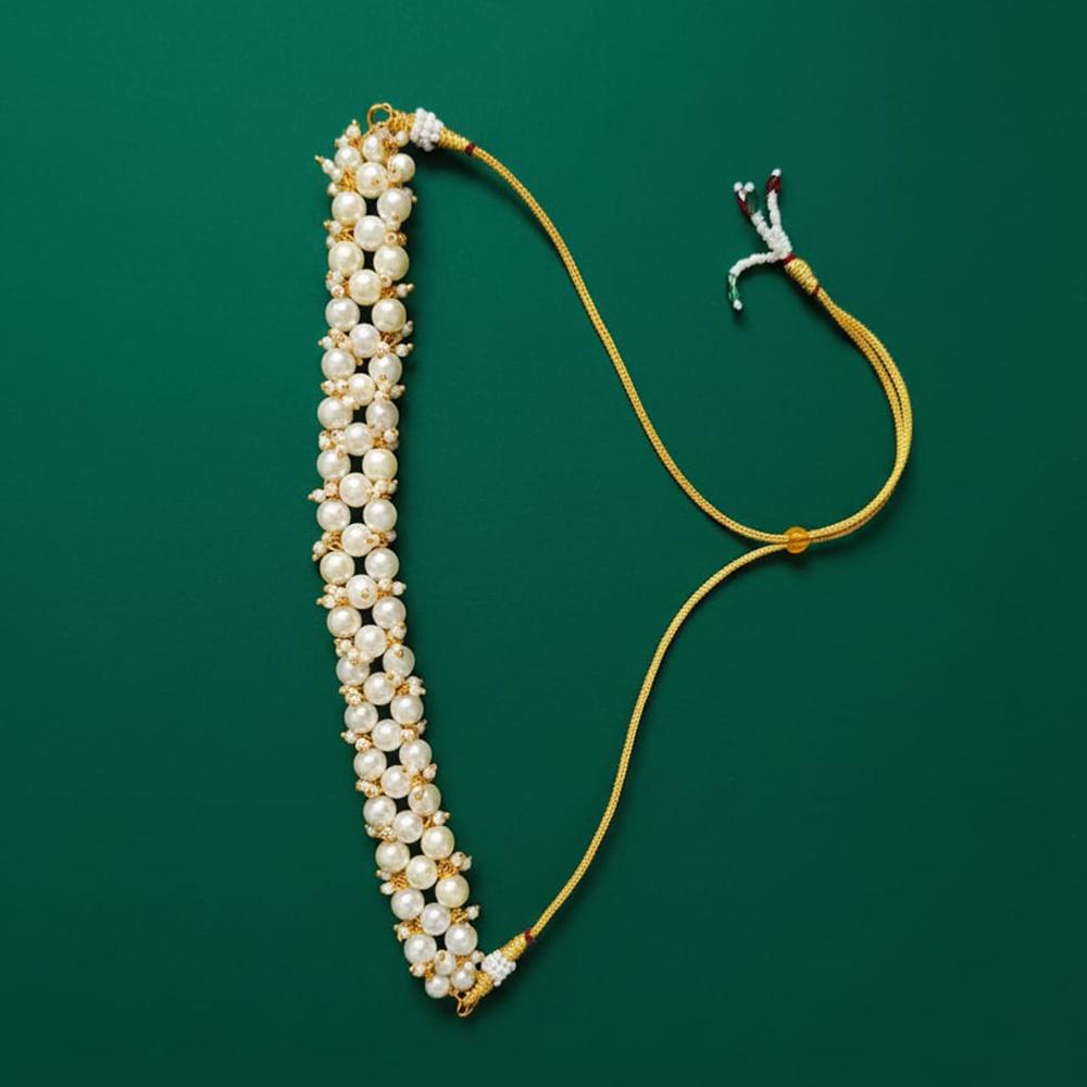 Handmade For Her Handmade Kundan Pearl Choker Neckalce Set For Women And Girls