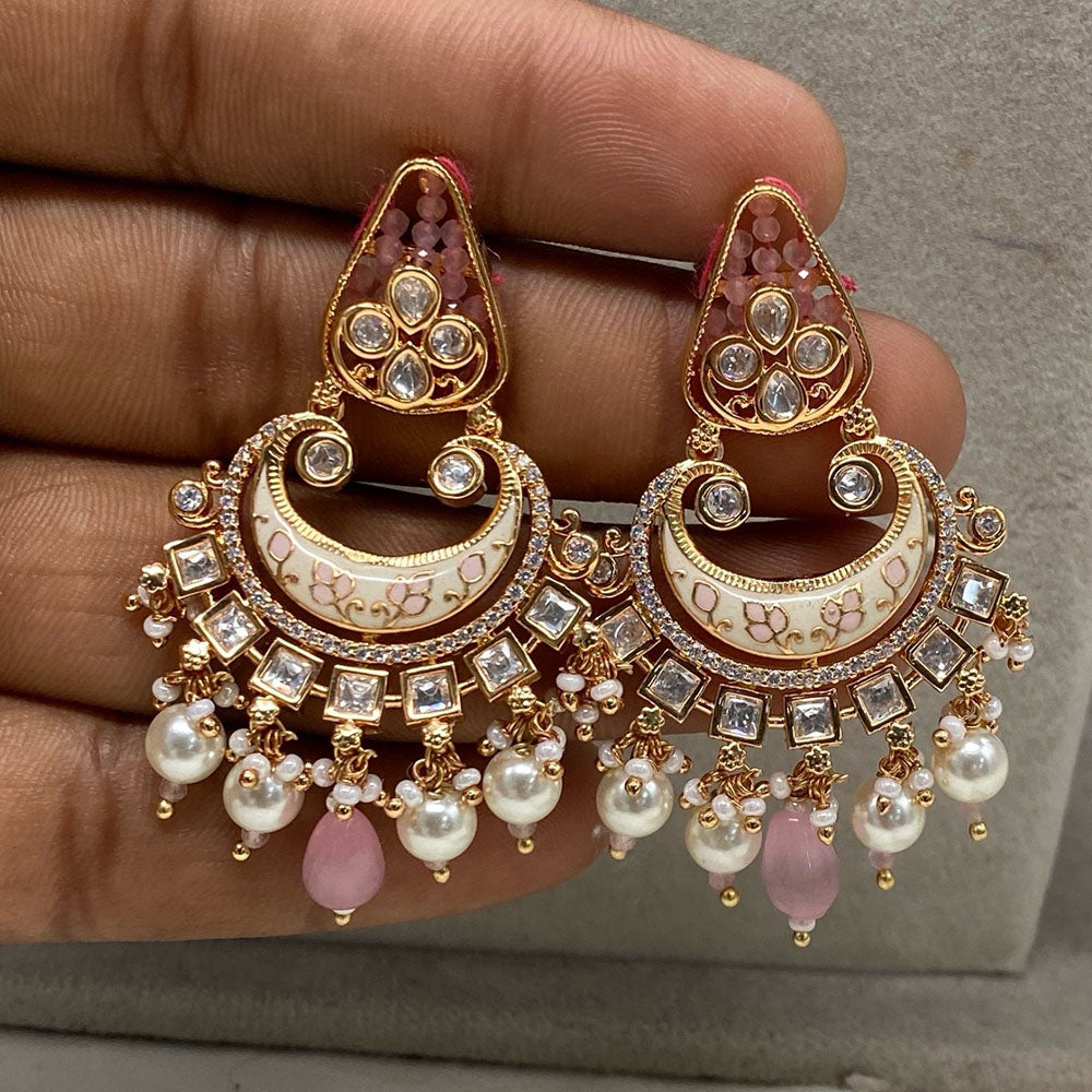 Amoliya Jewels Brass Polki Kundan Dangler Earrings