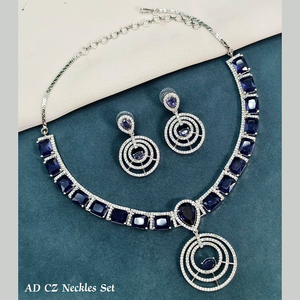 Amoliya Jewels American Diamond Necklace Set