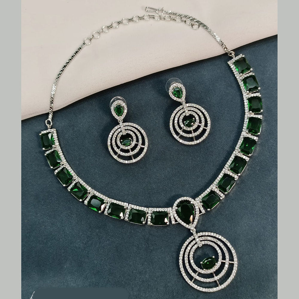 Amoliya Jewels American Diamond Necklace Set