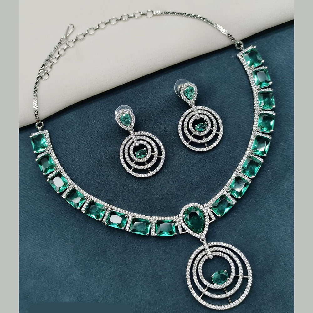 Amoliya Jewels American Diamond Necklace Set