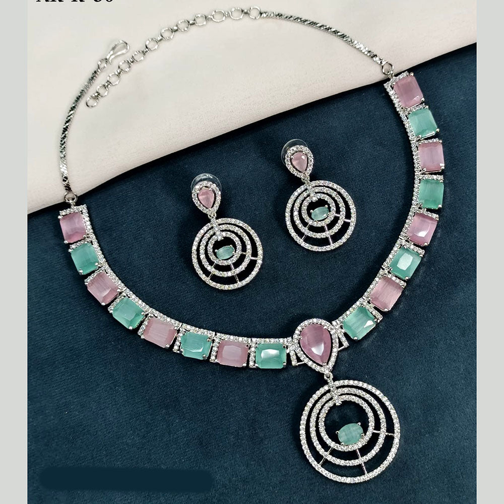 Amoliya Jewels American Diamond Necklace Set
