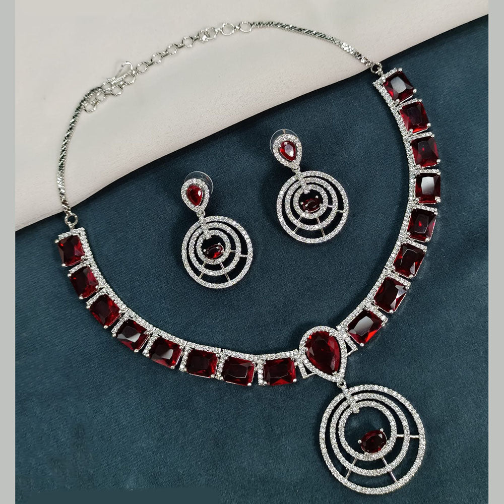 Amoliya Jewels American Diamond Necklace Set