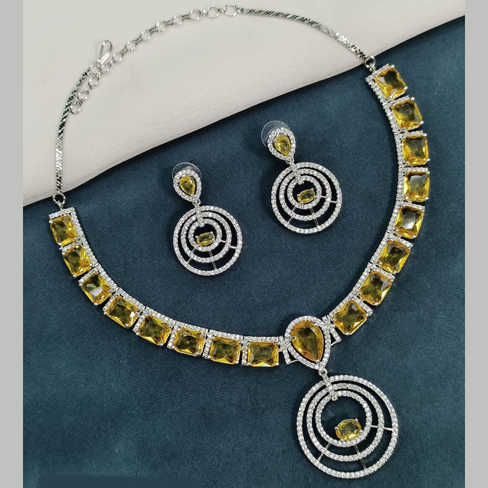 Amoliya Jewels American Diamond Necklace Set