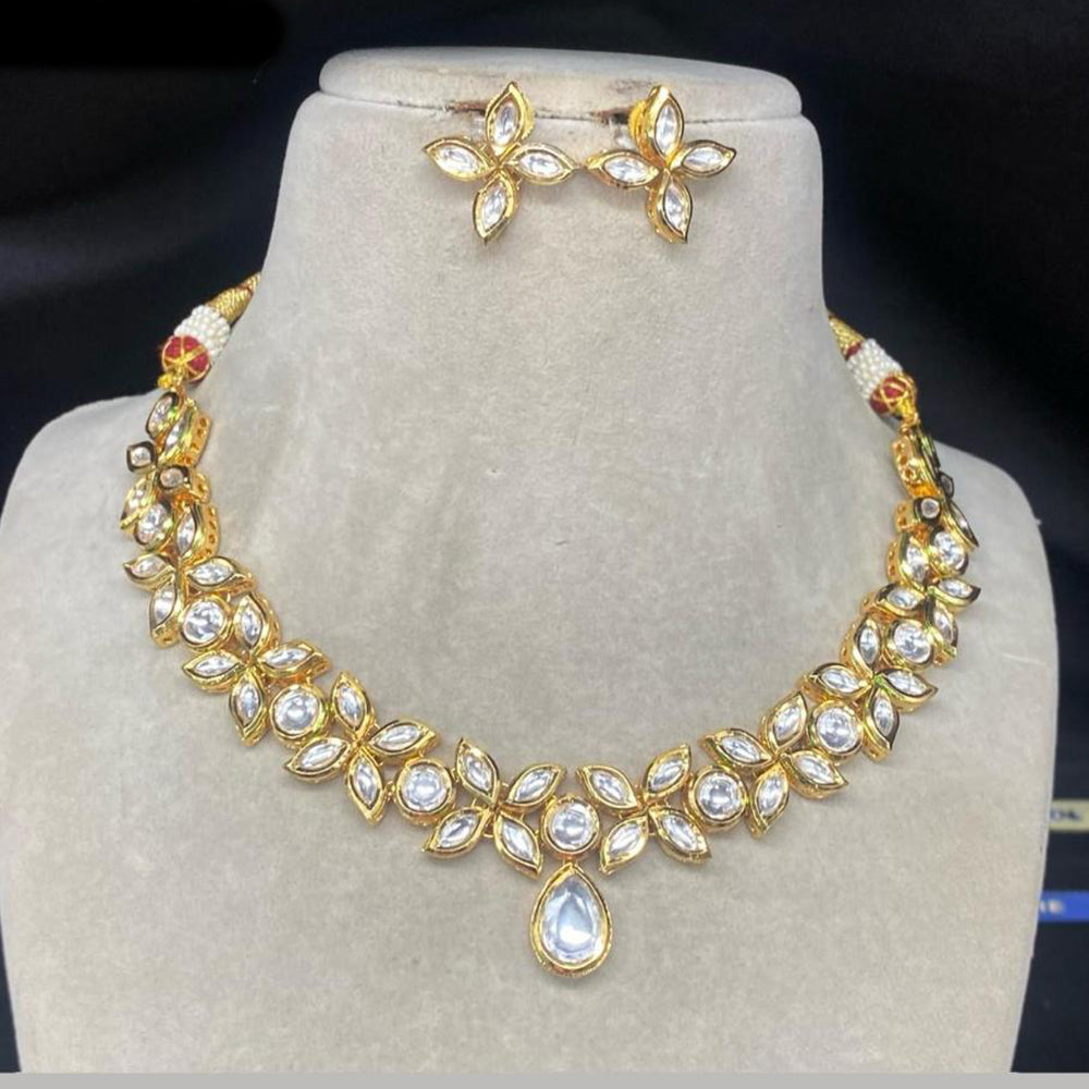 Amoliya Jewels Gold Plated Kundan Stone Necklace Set