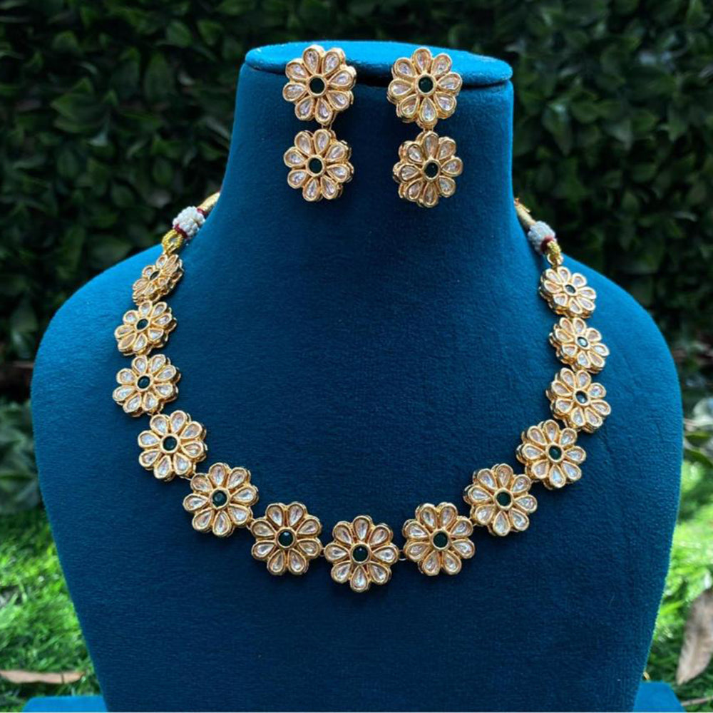 Amoliya Jewels Luxury Polki Kundan Stone Necklace Set