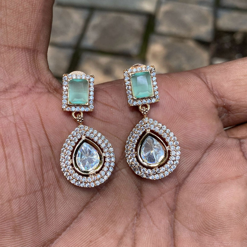 Amoliya Jewels Designer Polki Kundan Statement Dangler Earrings