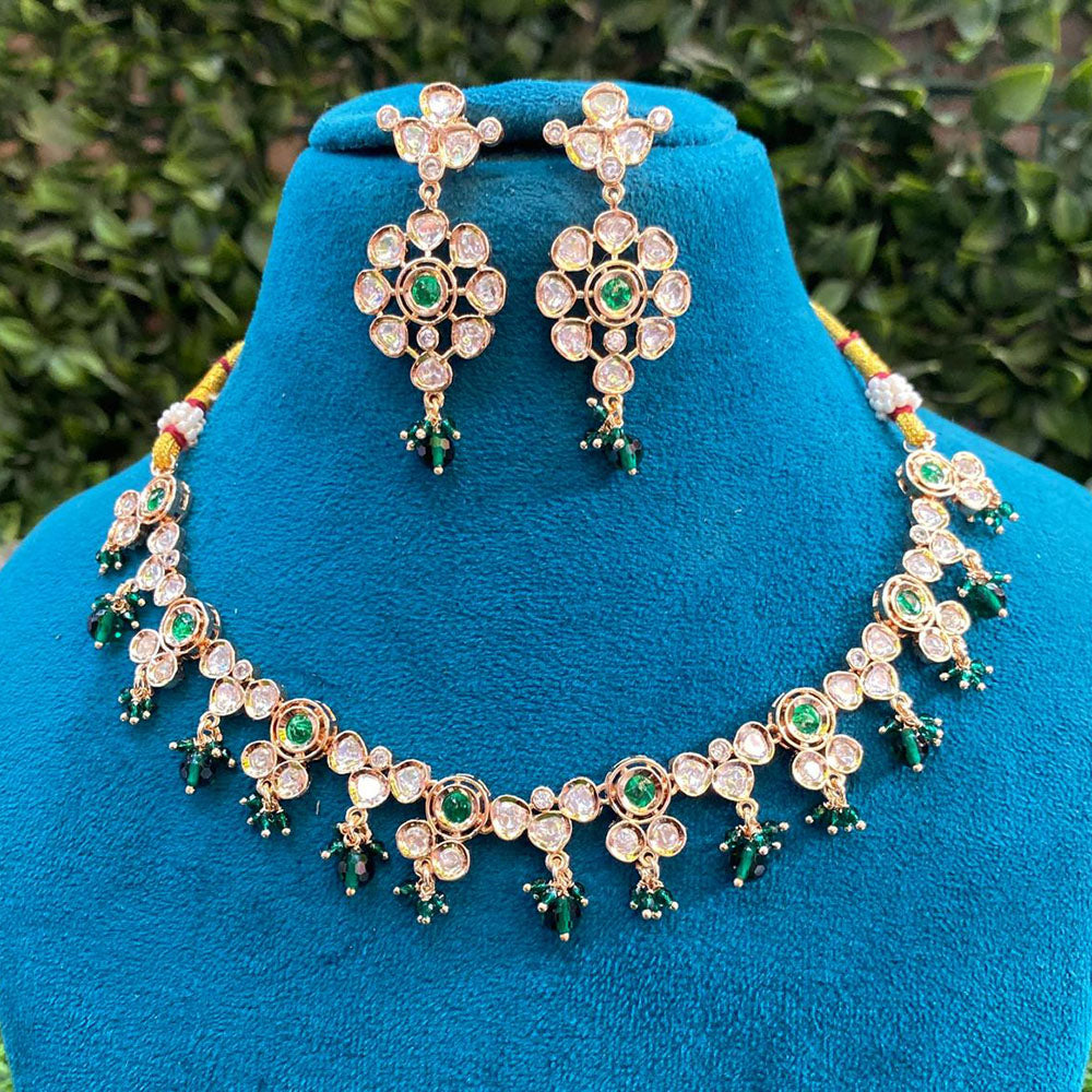Amoliya Jewels Luxury Polki Kundan Stone And Pearl Necklace Set