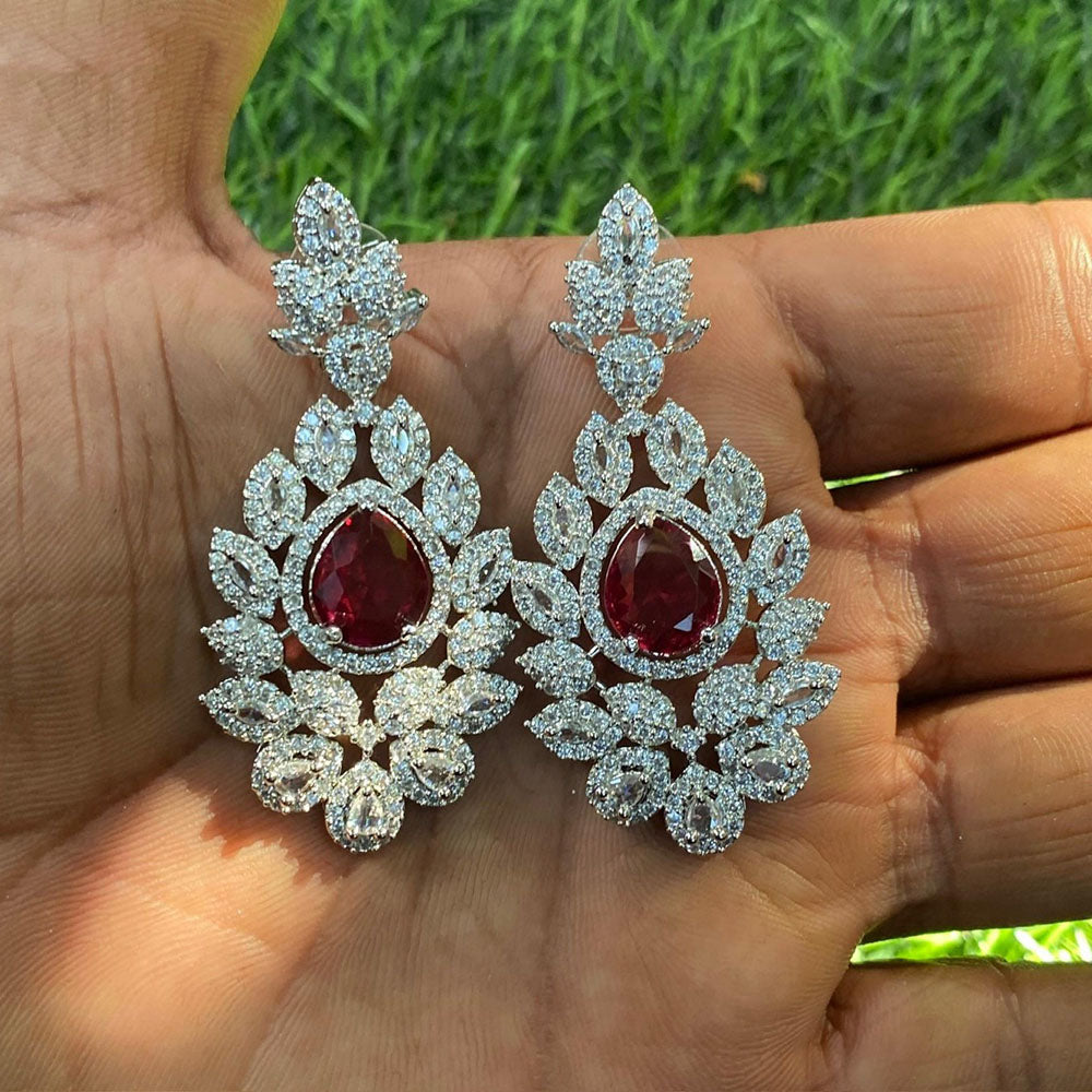 Amoliya Jewels American Diamond Designer Dangler Earrings