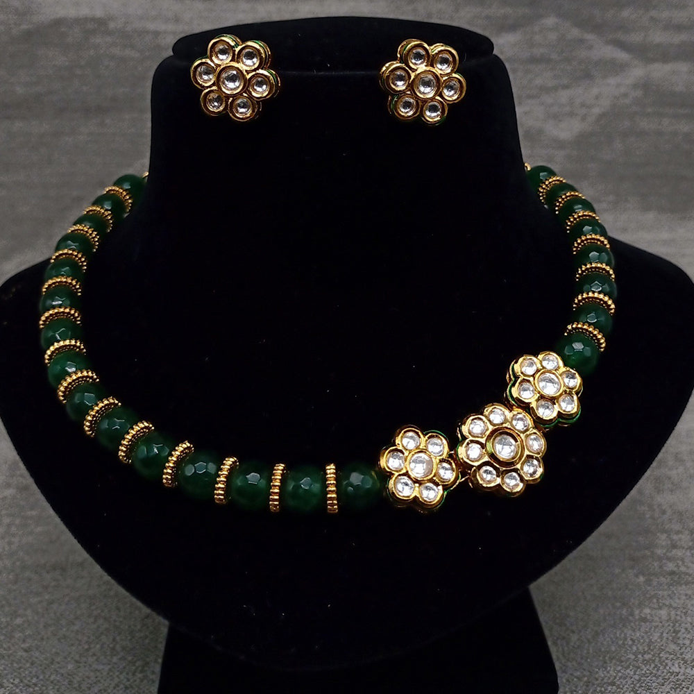 Amoliya Jewels Beautiful Polki Kundan Stone Necklace Set