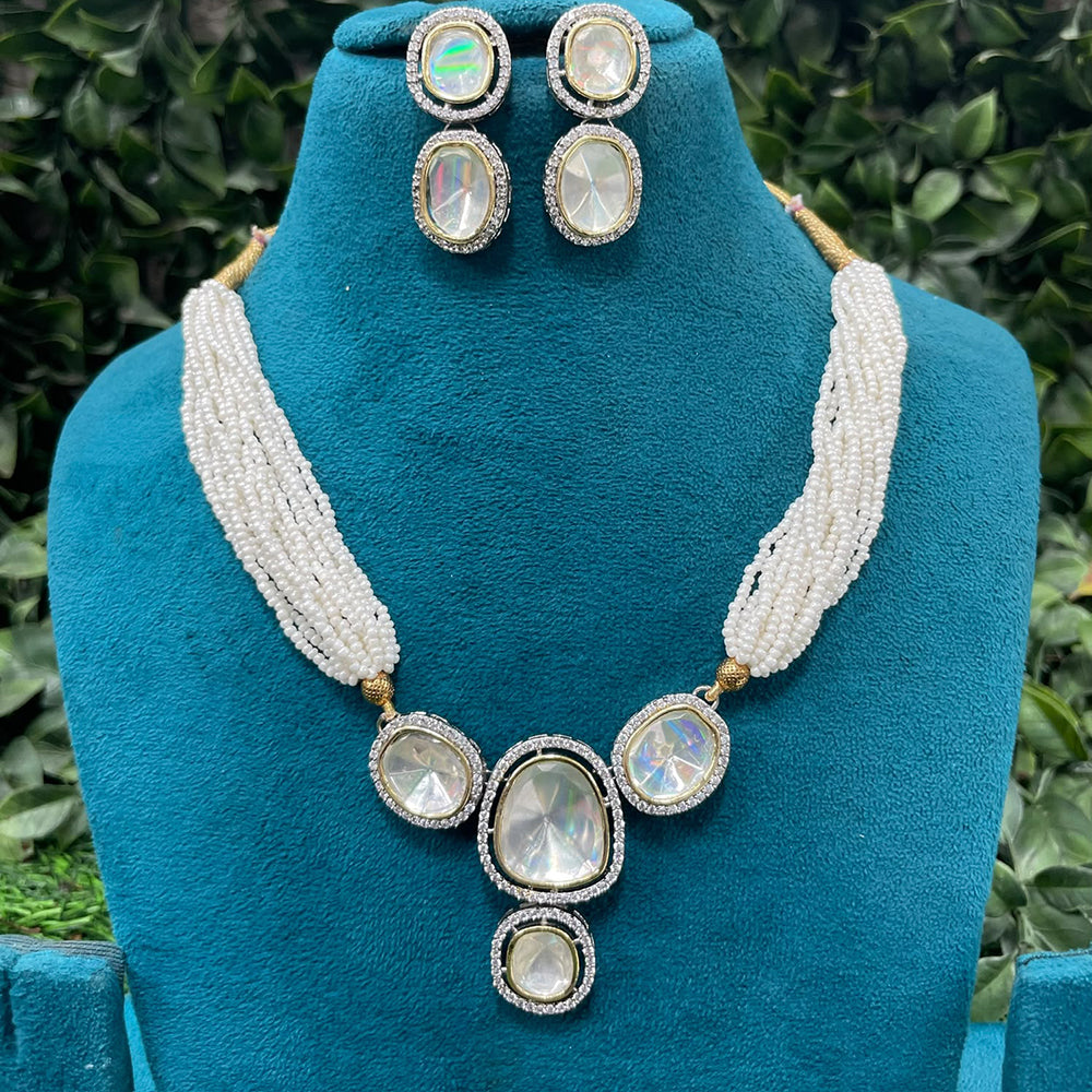Amoliya Jewels Beautiful Polki Kundan Stone Necklace Set