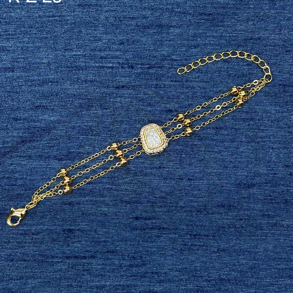 Amoliya Jewels Decent Polki Kundan And Pearl Meenakari Adjustable Bracelet
