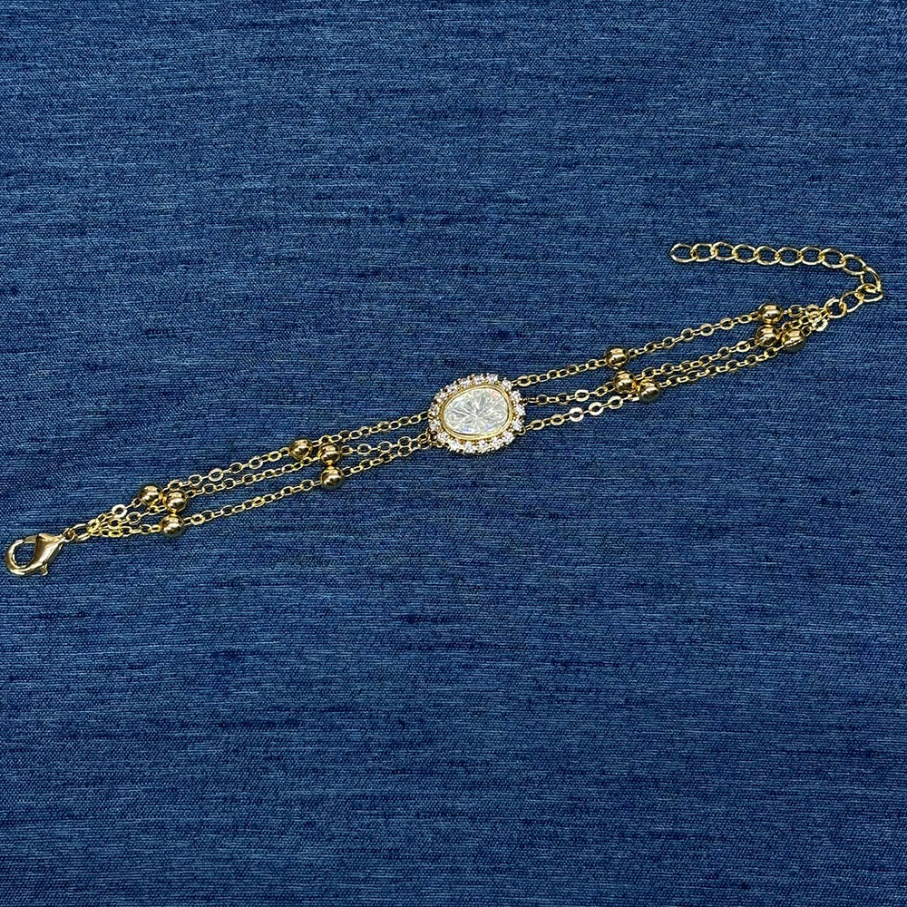 Amoliya Jewels Decent Polki Kundan And Pearl Adjustable Bracelet