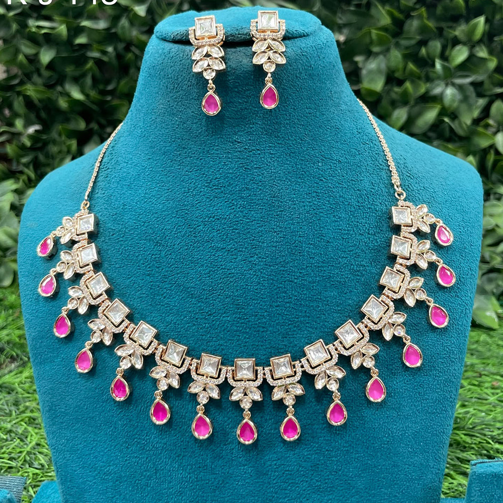 Amoliya Jewels Royal Polki Kundan Stone Necklace Set