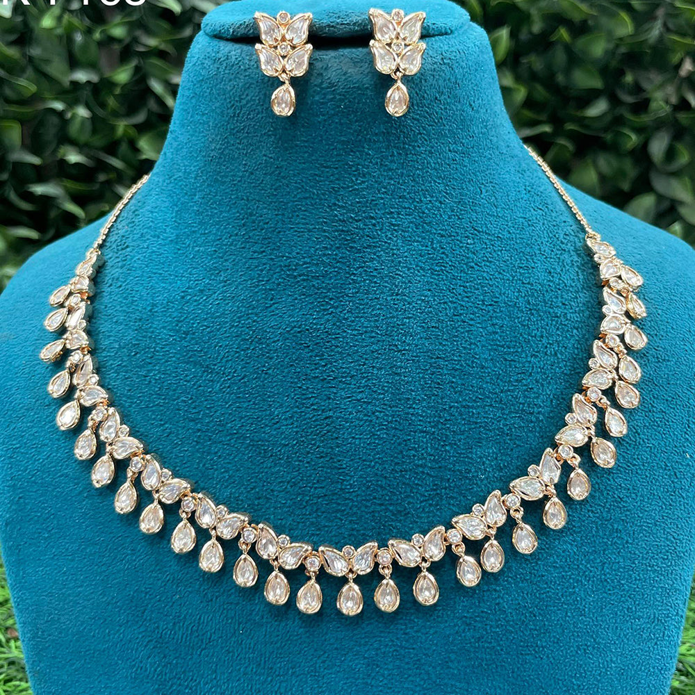 Amoliya Jewels Royal Polki Kundan Stone Necklace Set