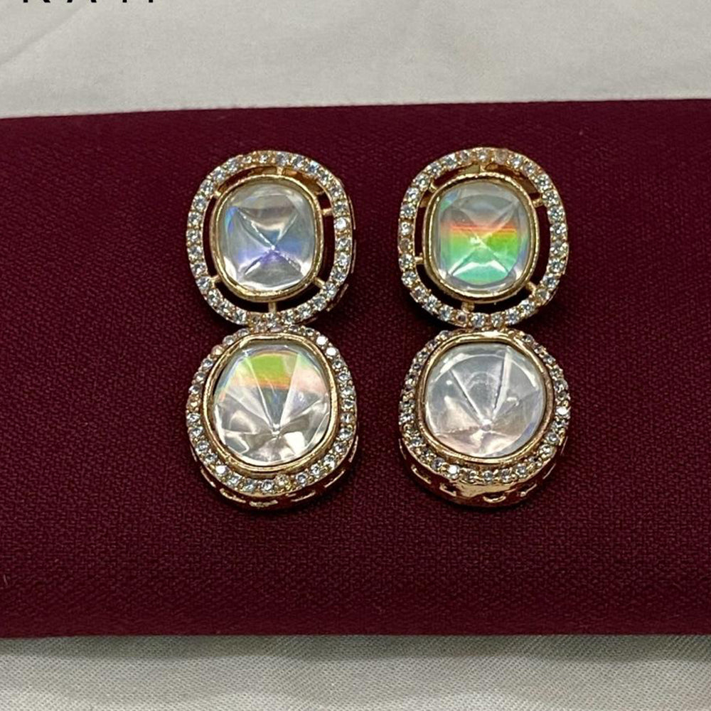 Amoliya Jewels Designer Polki Kundan Stone Statement Dangler Earrings