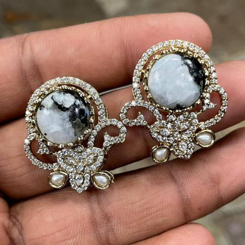 Amoliya Jewels Designer Austrian Stone Studs Earrings