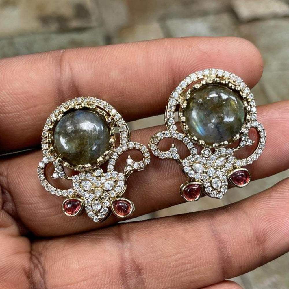 Amoliya Jewels Designer Austrian Stone Studs Earrings