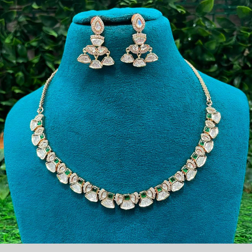 Amoliya Jewels Royal Polki Kundan Stone Necklace Set