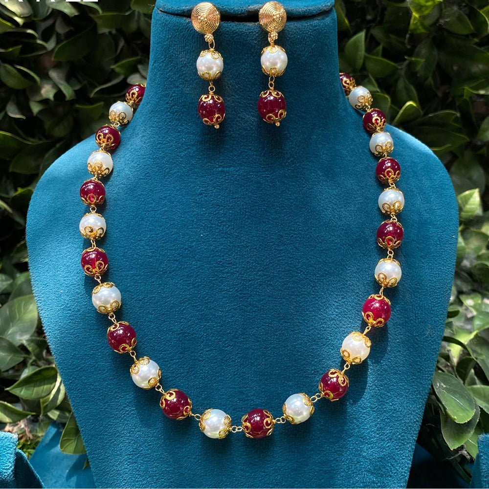 Amoliya Jewels Stylish Beaded Necklace Jewellery Set