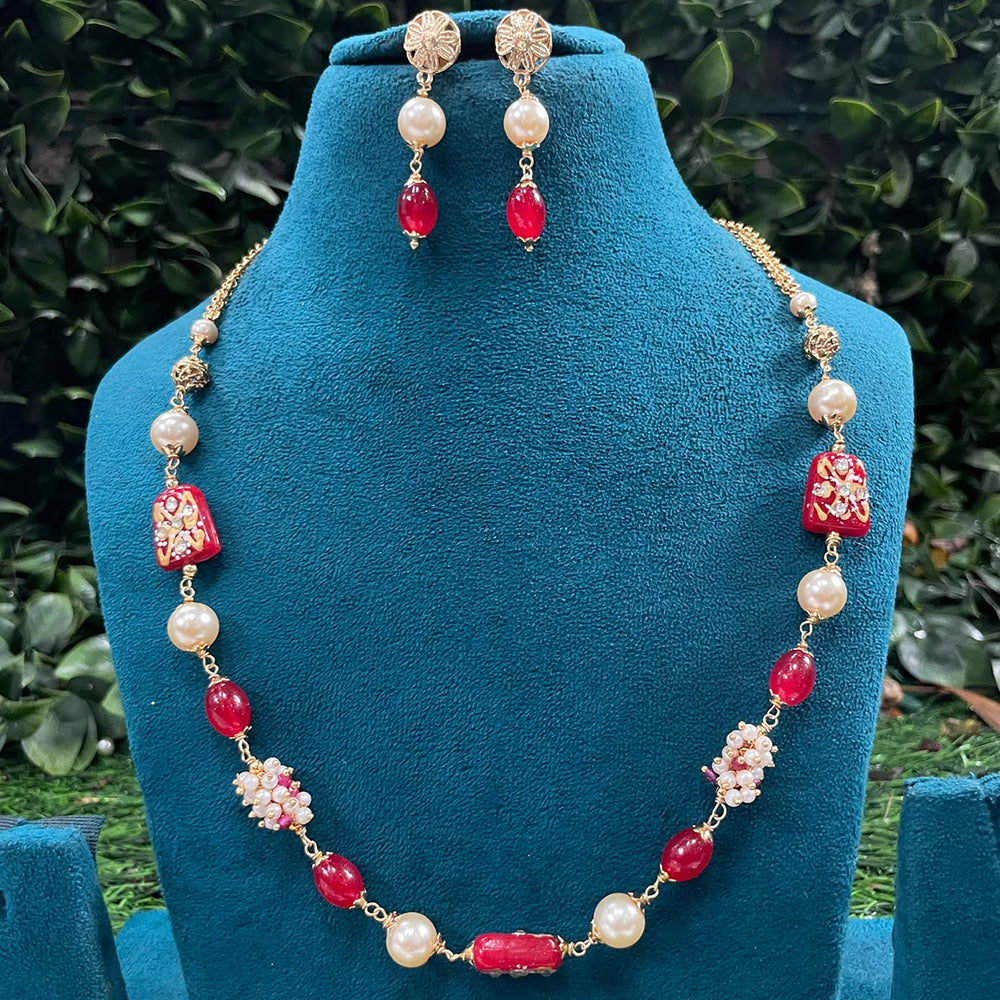 Amoliya Jewels Stylish Beaded Necklace Jewellery Set