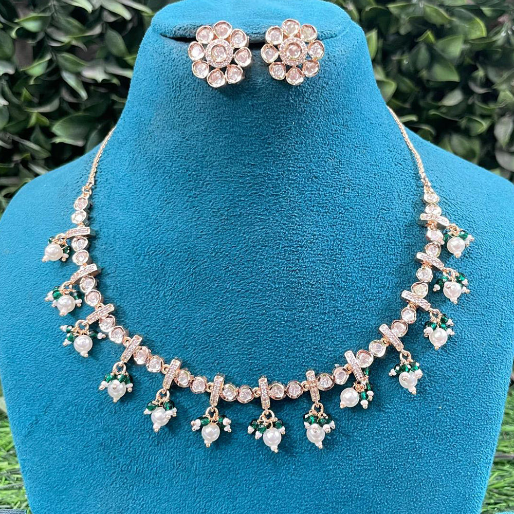 Amoliya Jewels Royal Polki Kundan Stone And Pearl Necklace Set
